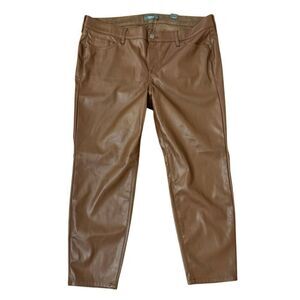 NEW Torrid Perfect Skinny Faux Leather High Rise Pants Rootbeer Brown Size 18